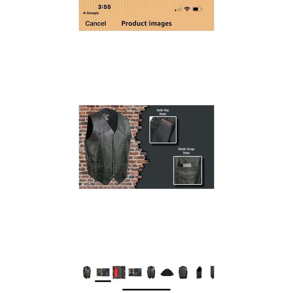 Event Leather Black Motorcycle Leather Vest Men's 44 Riding Club - Picture 4 of 10